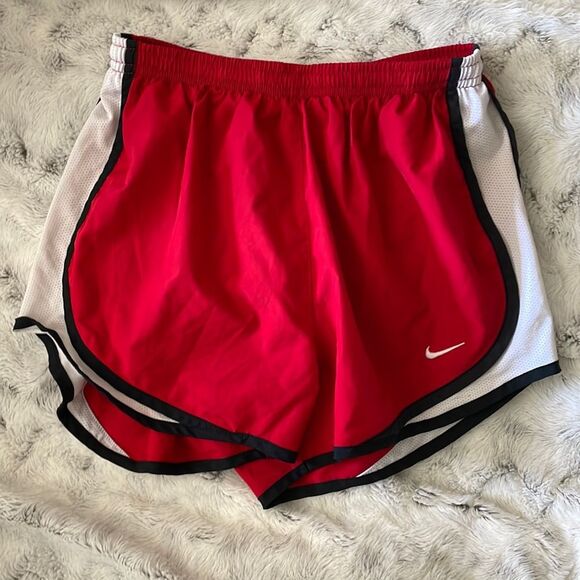 Nike Pants - Nike running athletic shorts small s red black white Chicago colors Y2K